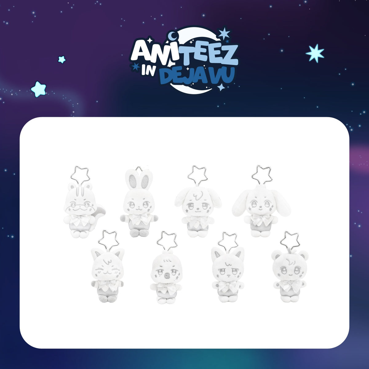 ATEEZ X ANITEEZ POP-UP [ANITEEZ IN DEJA VU] MD 02. Silver ANITEEZ Plush Keyring